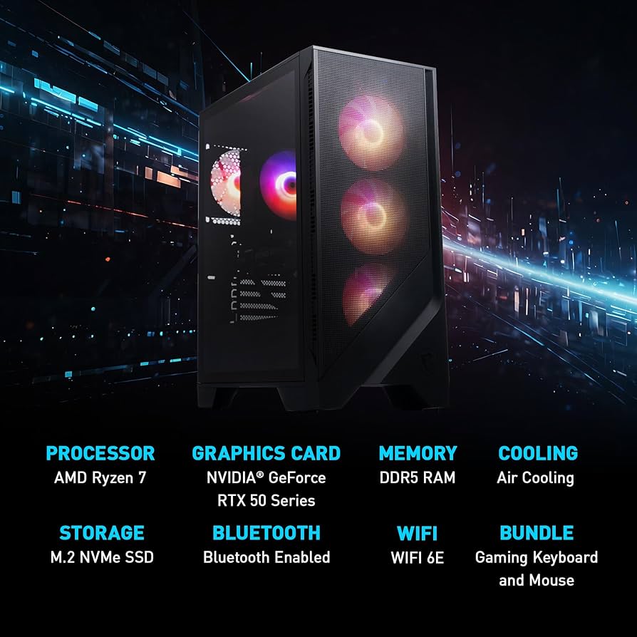 MSI Codex Z2 Gaming Desktop: AMD R7-8700F, GeForce RTX 5070